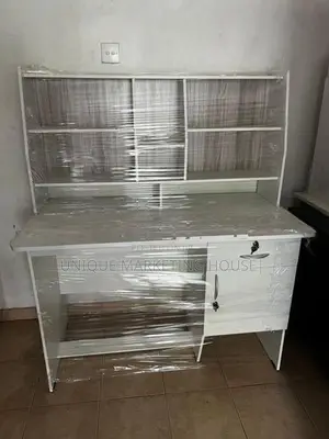 Modern 4x2 White Melamine Study Table