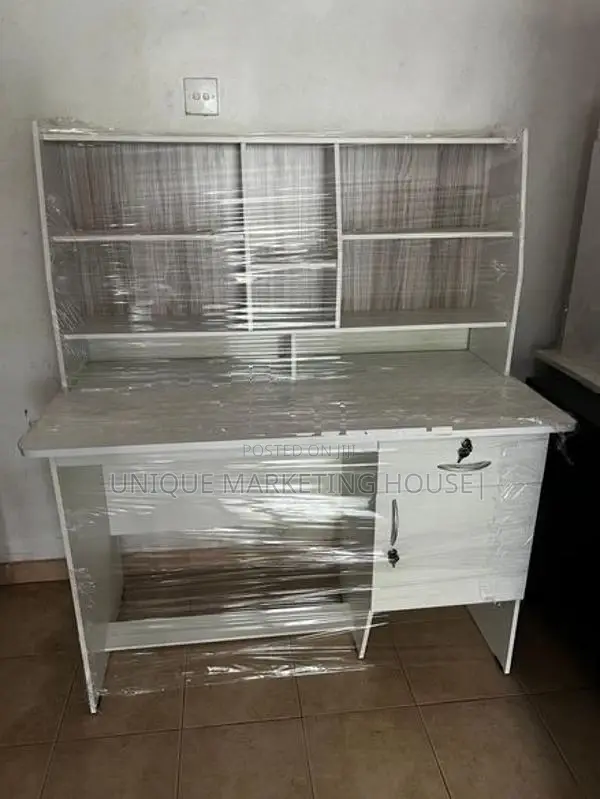 Modern 4x2 White Melamine Study Table