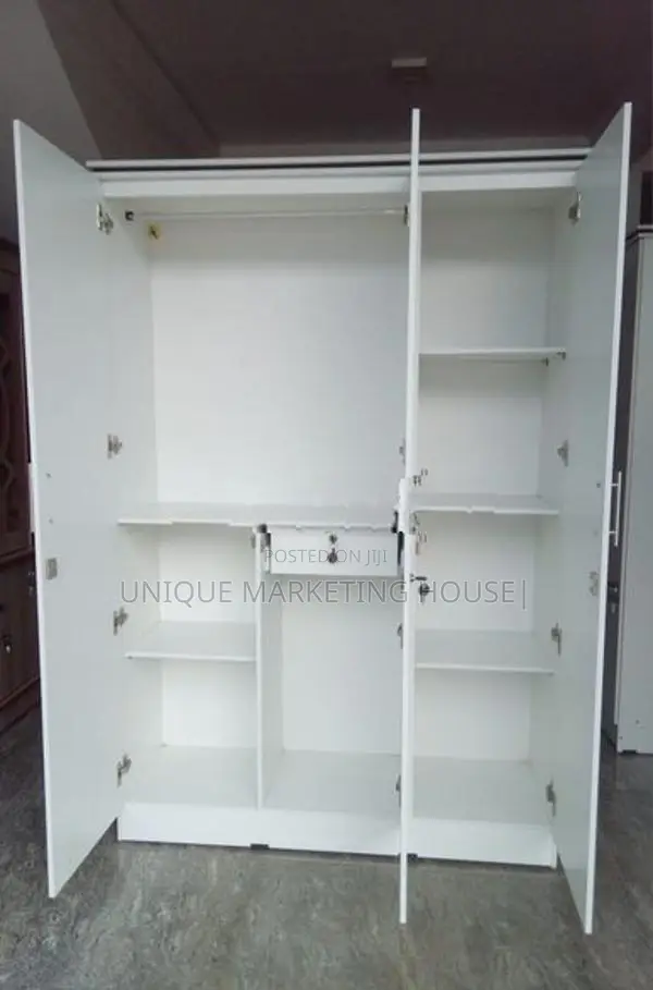 Modern 3D WHITE MELAMINE CLASSIC WARDROBE