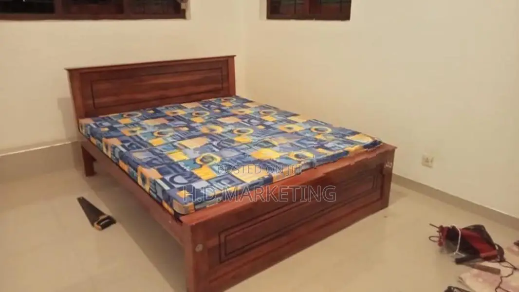 72x60 - 6x5 Teak Box Bed Double Layer Mattress
