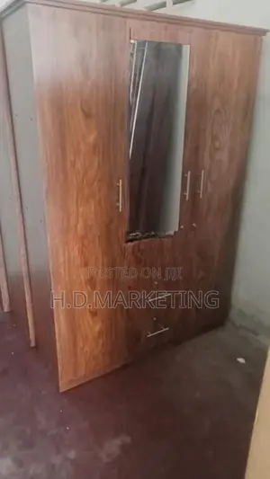 3 Door Melamine Glass Cupboard