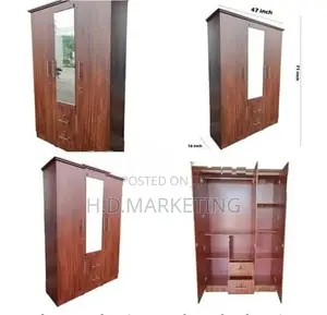 3 Door Melamine Desing Wardrobe -Almari