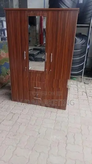 New Modern Melamine Glass Wardrobes with Drawers 3D