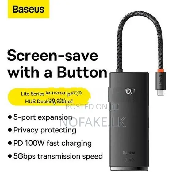 Baseus Lite Series 5 in 1 Type C HDMI Macbook Hub Adapter - PD Version