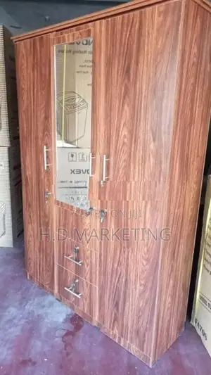 3 Door Melamine Glass wardrobes with Drawers