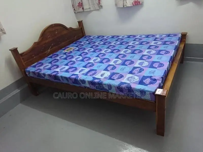 New Teak Arch Bed with Double Layer Mattress 6*5 Queen