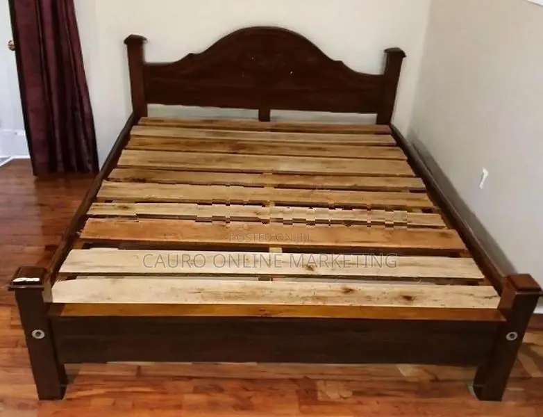 New Teak Arch Bed with Double Layer Mattress 6*5 Queen