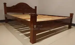 New Teak Arch Bed with Double Layer Mattress 6*5 Queen