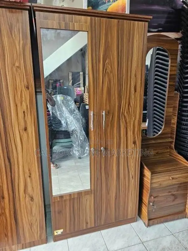 New Melamine 2 Door Cupboard 6*2.5 with Mirror