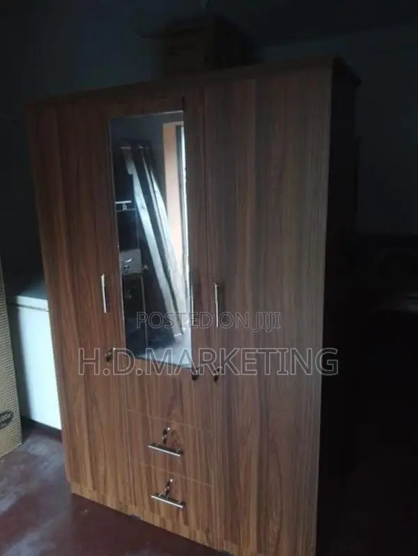 3 Door Melamine Glass wardrobes with Drawers