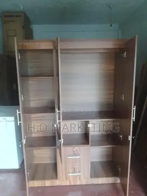 3 Door Melamine Glass wardrobes with Drawers