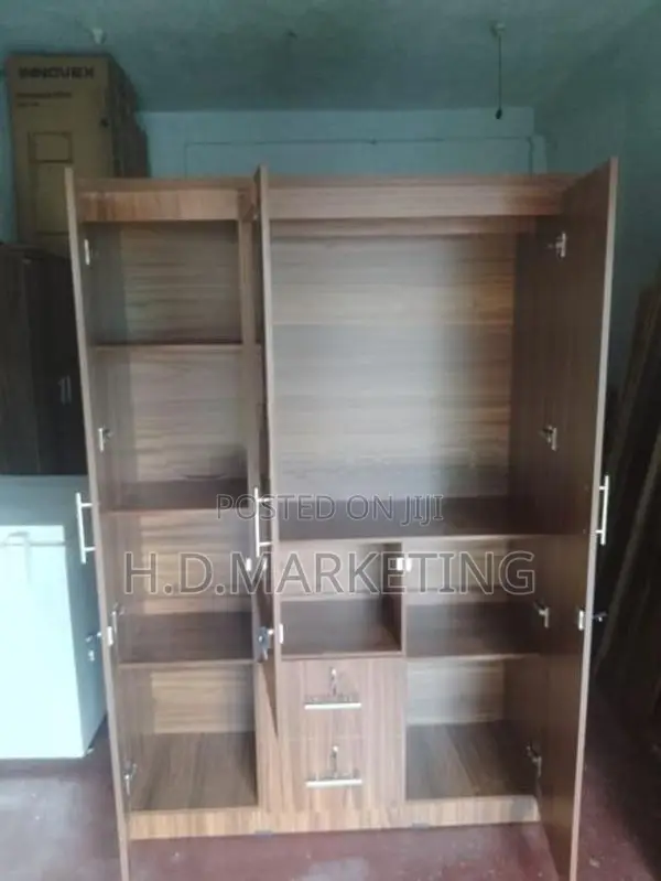 3 Door Melamine Glass wardrobes with Drawers
