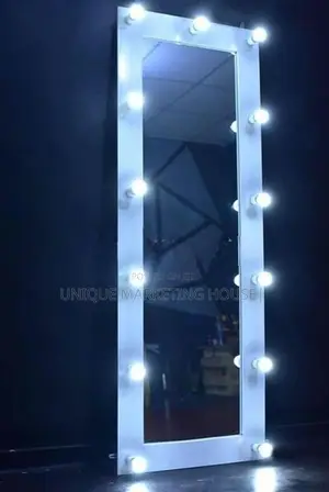 Modern 72x24” White Vanity Mirror with Lights