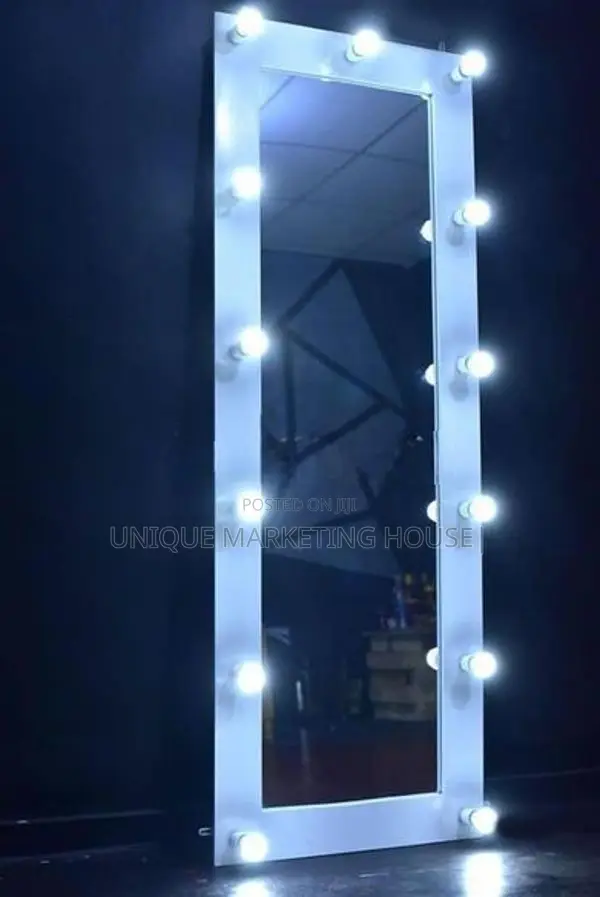 Modern 72x24” White Vanity Mirror with Lights