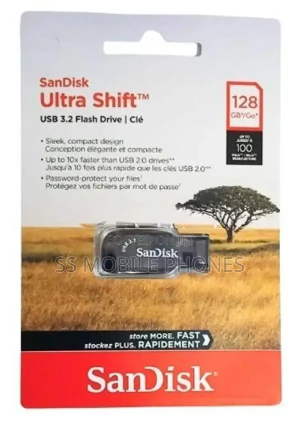 SanDisk Ultra Shift USB 3.2 Flash Drive 128GB