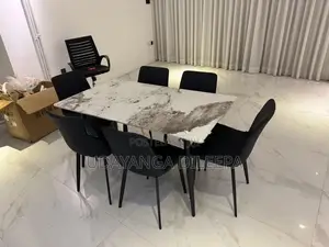 Granite Dining Table with Cushion Chairs
