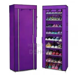 9 Layer Shoe Rack with Dust Cover - 5 ft