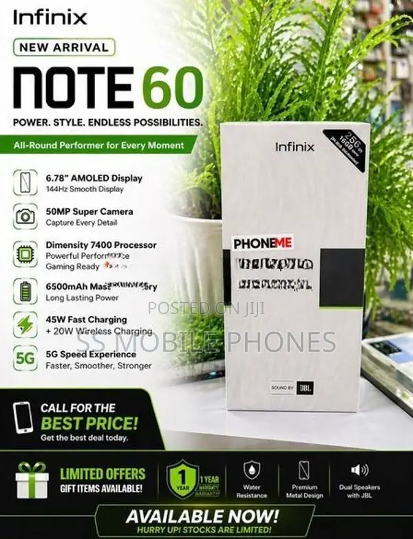 Infinix Note 60 5G 8GB 256GB (Brand New)