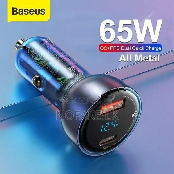 Baseus 65W USB C Car Charger With Type -C Cable iPhones Laptop Macbook