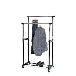 Double Pole Telescopic Cloth Adjustable Rack