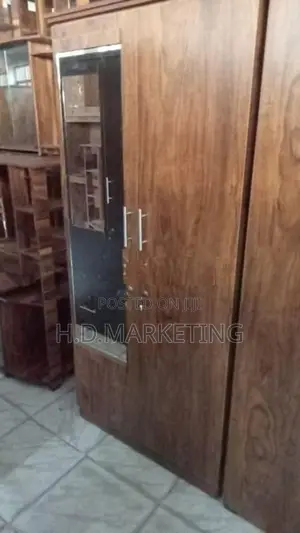 2 Door Melamine Glass Wardrobe