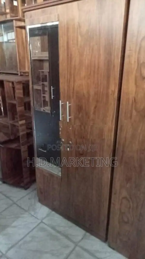 2 Door Melamine Glass Wardrobe