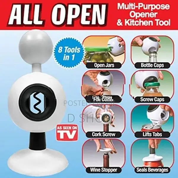 All Open - Multi Purpose 8 In 1 Opener And Kitchen Tool