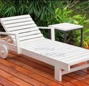 wooden sunbeds