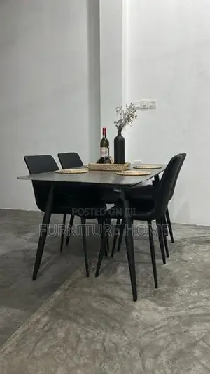 Luxury Granite Dining Table with Cushion Chairs