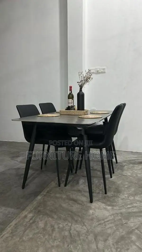 Luxury Granite Dining Table with Cushion Chairs