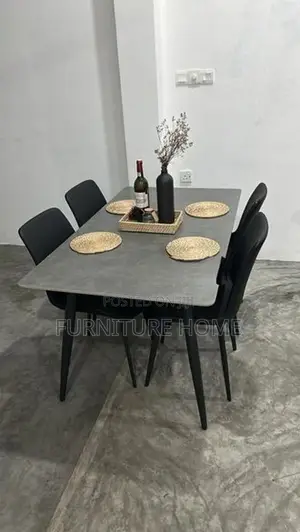 Luxury Granite Dining Table with Cushion Chairs