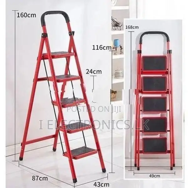 5 Step Foldable Ladder,Home Ladder with Wide Anti-Slip Pedal Portable