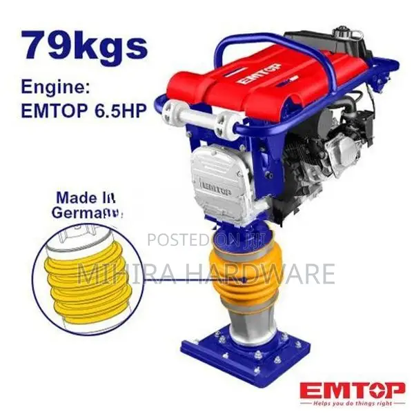 EMTOP ETRR657902 79kg Tamping rammer Wacker machine 6.5Hp Petrol engin