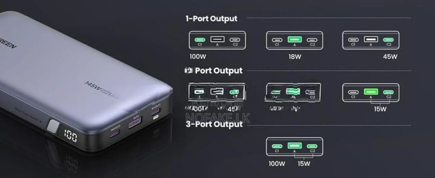 UGREEN 145W 25000Mah Fast Charging Flight Approved Power Bank