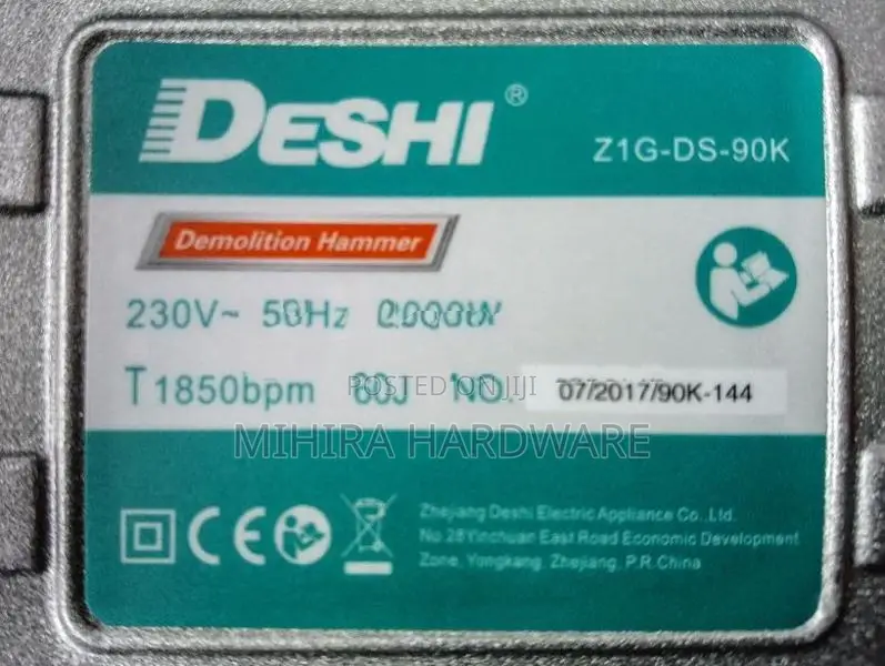 Deshi 90K 2000 Watts Demolition Breaker Hammer Machine