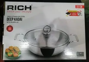 Rice Deep Kadai 22cm Stainless Steel (RHDK-767-22)
