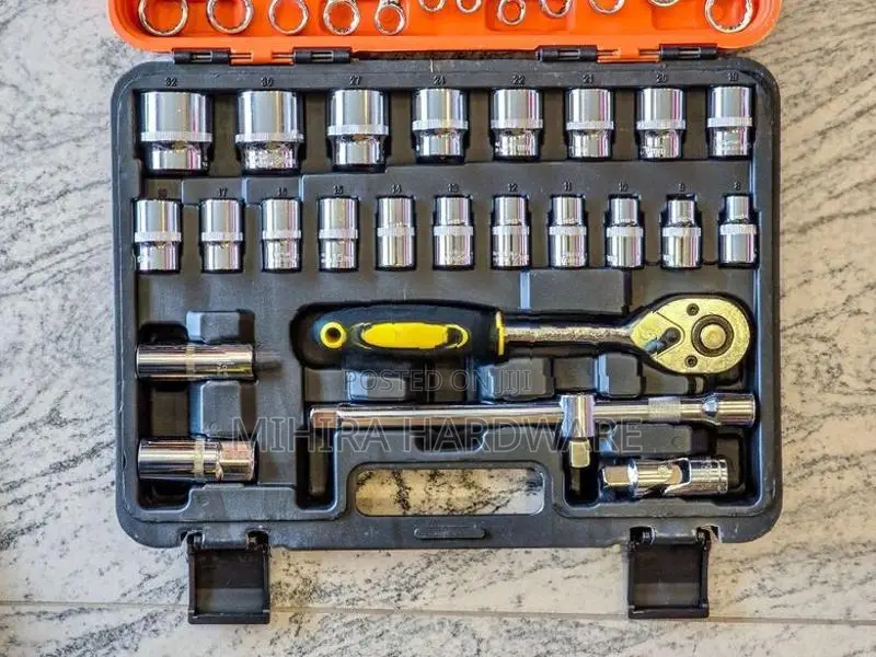 DEKE CR V 37 Pcs Combination Wrench Key & Box Socket Set Hand Tool Kit