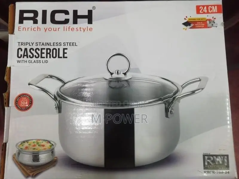 Rich Casserole with Glass Lid 24cm (RHCR-769-24)