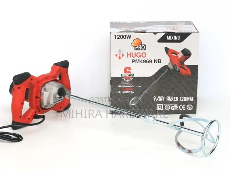 1200 Watts Paint mixer HUGO 4969 NB Double handle putty poty mixture