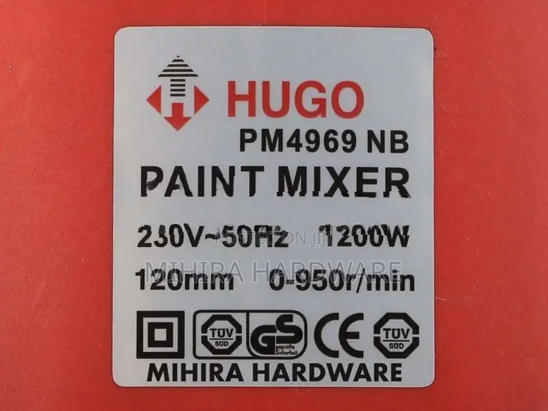 1200 Watts Paint mixer HUGO 4969 NB Double handle putty poty mixture