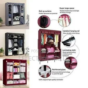 3 Door Portable Folding Wardrobe