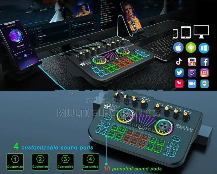 X3 Professional Live Sound Card Mixer with Bluetooth