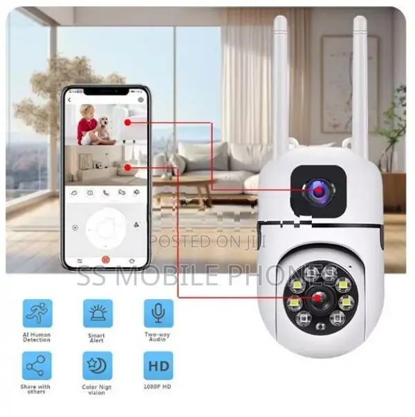6MP HD Dual Screen AI Wifi Surveillance PTZ Camera YIOT App