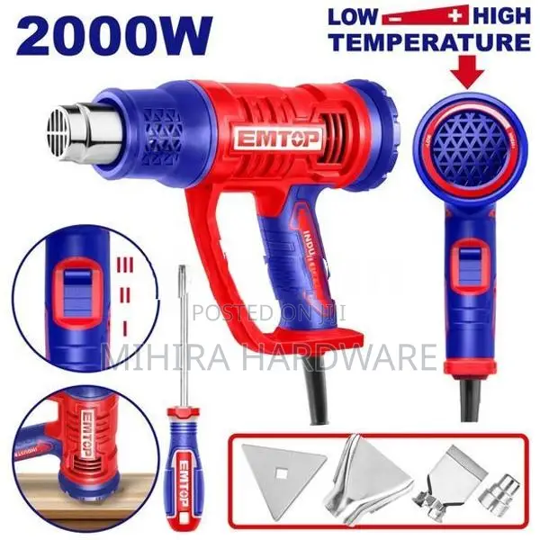 EMTOP 20045 Air flow adjustable hot heat gun machine 2000 Watts