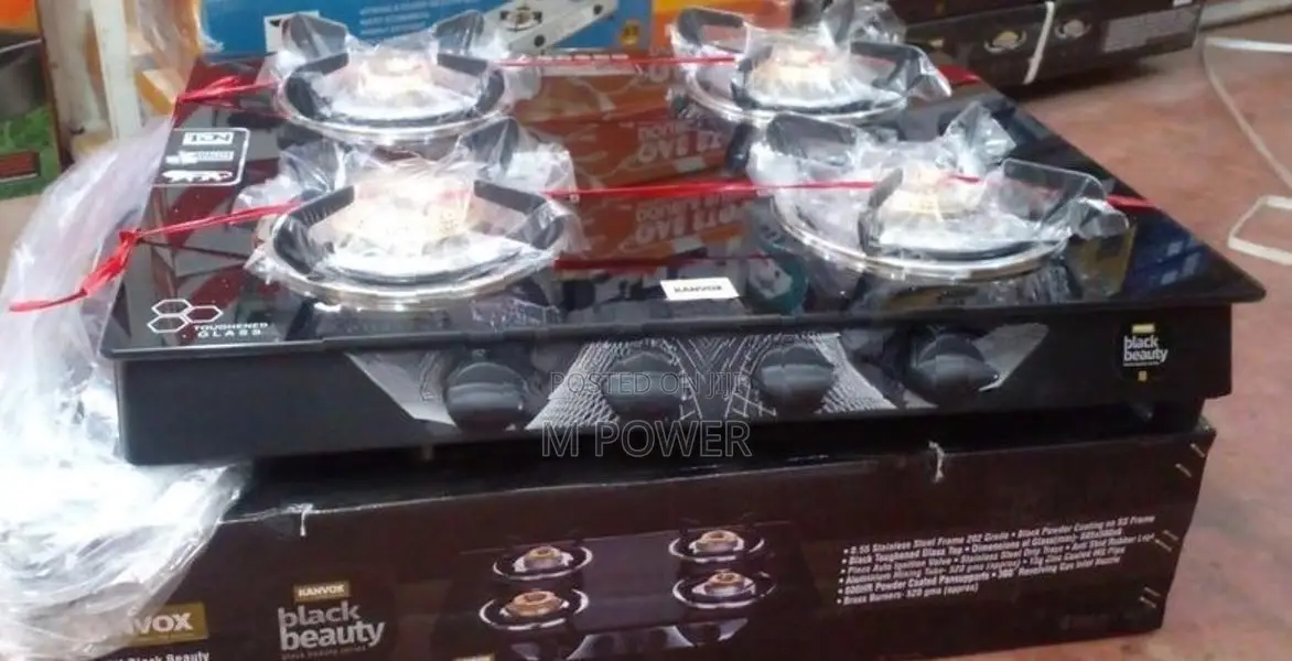 Kanvox 4 Burner Gas Cooker - Black Beauty (KGGB-401)