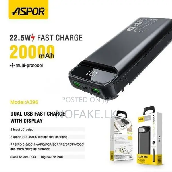 ASPOR 22.5W 20000mAh Power Bank