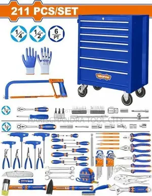 WADFOW 211Pcs 7 Drawer Tool Trolley With Tools