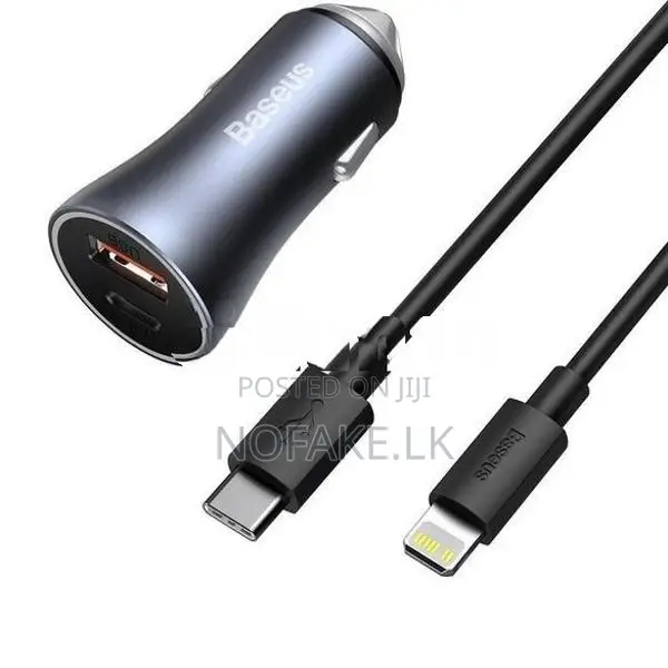 Baseus 40W Contactor Pro Dual Car Charger & USB-C Lightning iPhone Cab