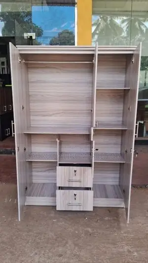 New Melamine 3 Door 6*4 Large Cupboard Ash Colour Wardrobe