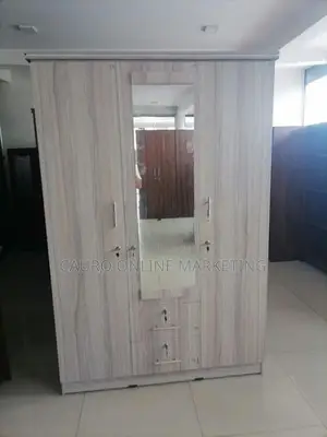 New Melamine 3 Door Ash Colour Cupboard 6*4 Wardrobe